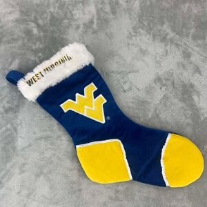 West Virginia Mountaineers College Football Christmas Stocking Blue Yellow‎